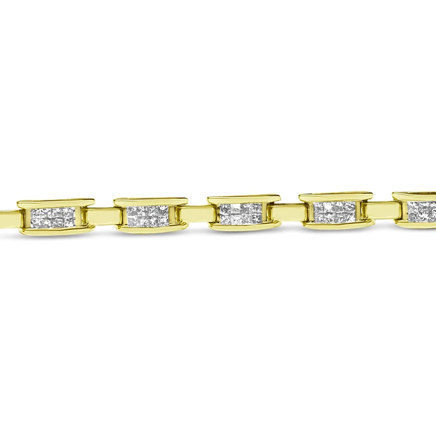 14K Yellow Gold Princess-Cut Diamond Links of Love Bracelet (2.00 cttw, H-I Color, SI2-I1 Clarity) WEM Support (www.WEM.support)