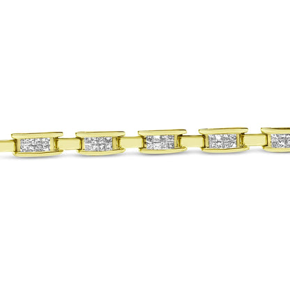 14K Yellow Gold Princess-Cut Diamond Links of Love Bracelet (2.00 cttw, H-I Color, SI2-I1 Clarity) WEM Support (www.WEM.support)
