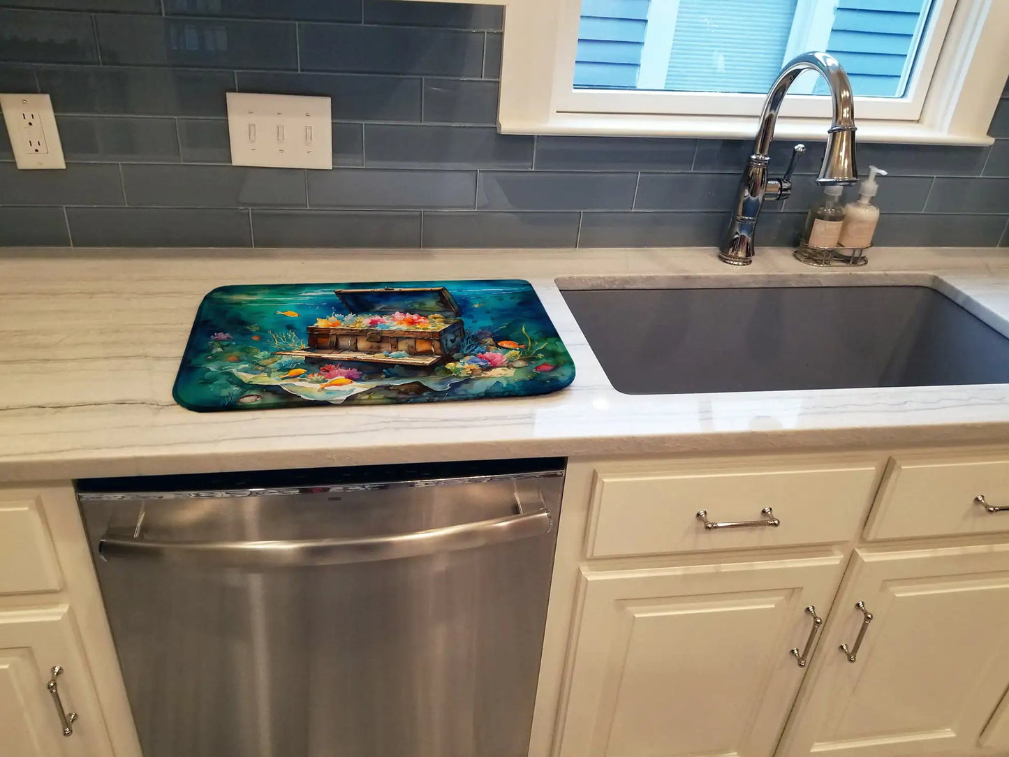 Treasure Chest Dish Drying Mat WEM Support (www.WEM.support)