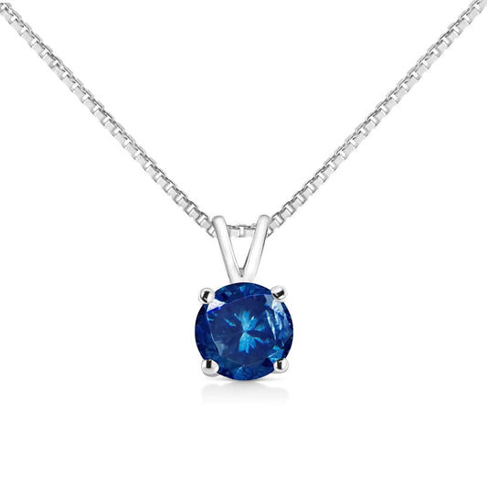 14K Weißgold 1/4 Cttw Rund Brillant Geschliffener Laborgezüchteter Diamant 4-Krappen Solitär Anhänger Halskette WEM Support (www.WEM.support)