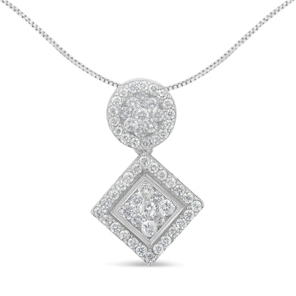 14K White Gold 1 cttw Diamond Pendant Necklace (H-I, I1-I2) WEM Support (www.WEM.support)