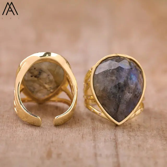 Teardrop Stone Finger Ring WEM Support (www.WEM.support)