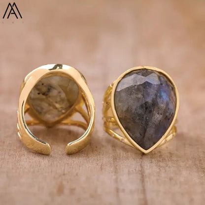 Teardrop Stone Finger Ring WEM Support (www.WEM.support)