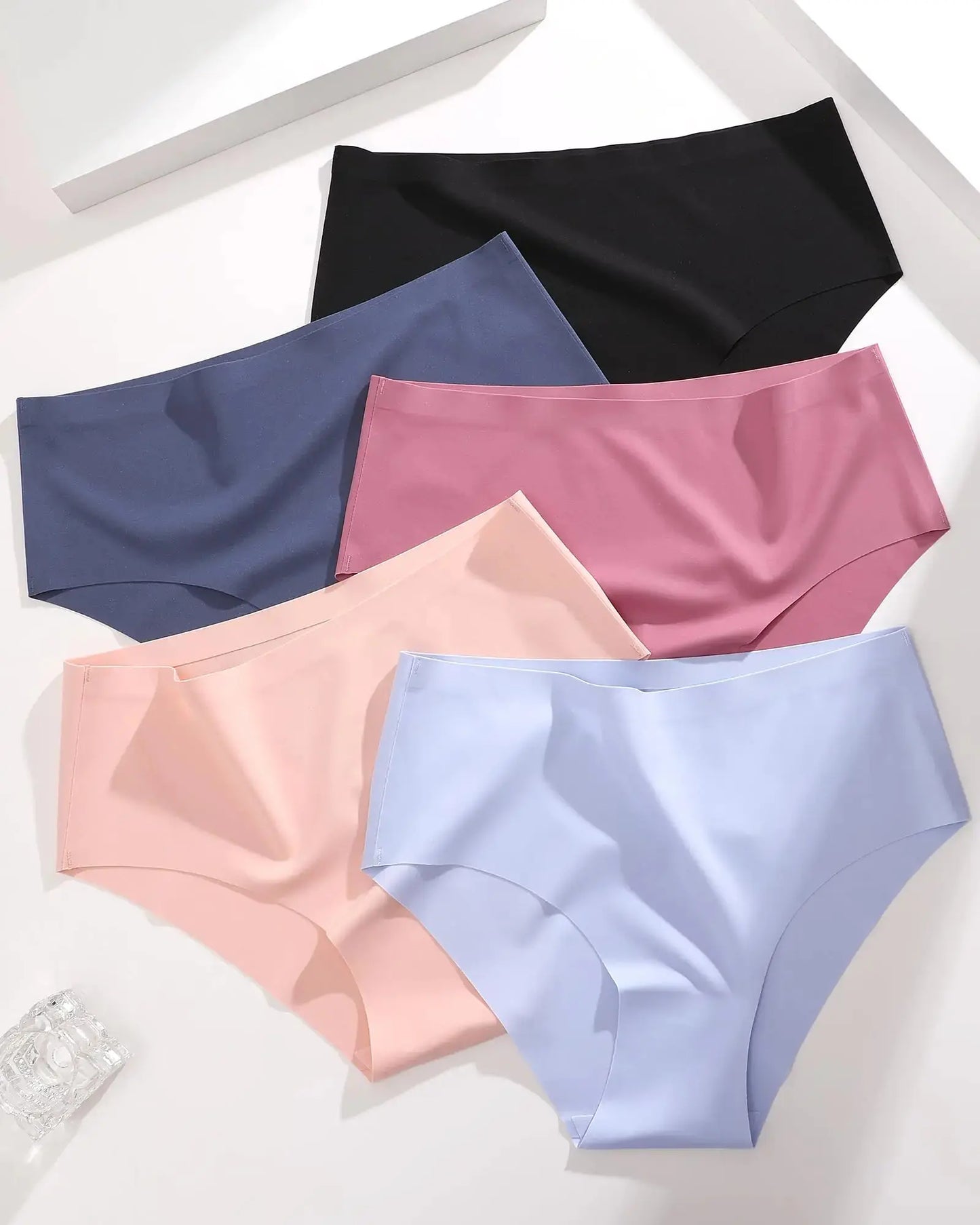 UNDER THE SEA Seamless Underwear for Women Mid Rise Brief Sexy No Show Bikini Panties Womens Cheeky 5 Pack XS-XL… Small Multicolor-b My Store