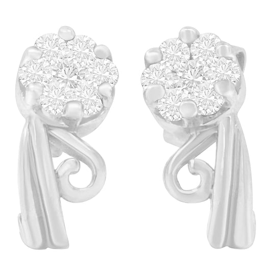 14K White Gold 1/2 cttw Round Cut Diamond Earrings (H-I, I1-I2) WEM Support (www.WEM.support)