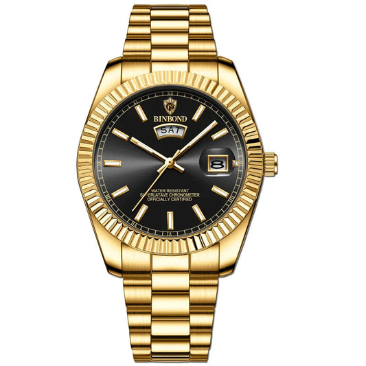 Steel Belt Waterproof Double Calendar Luminous Watch WEM Support (www.WEM.support)