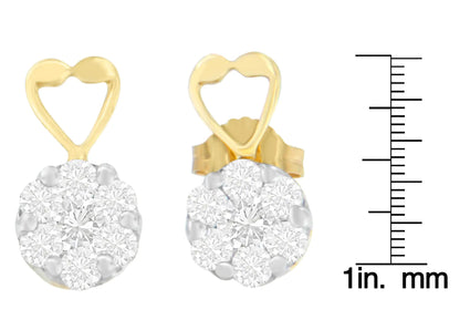 14K Yellow Gold 1ct. TDW Round-cut Diamond Earrings (I-J,SI2-I1) WEM Support (www.WEM.support)