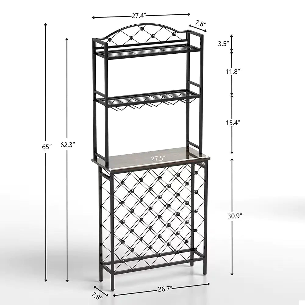 Tall Wine Holder Stand With Wine Glass Holder WEM Support (www.WEM.support)
