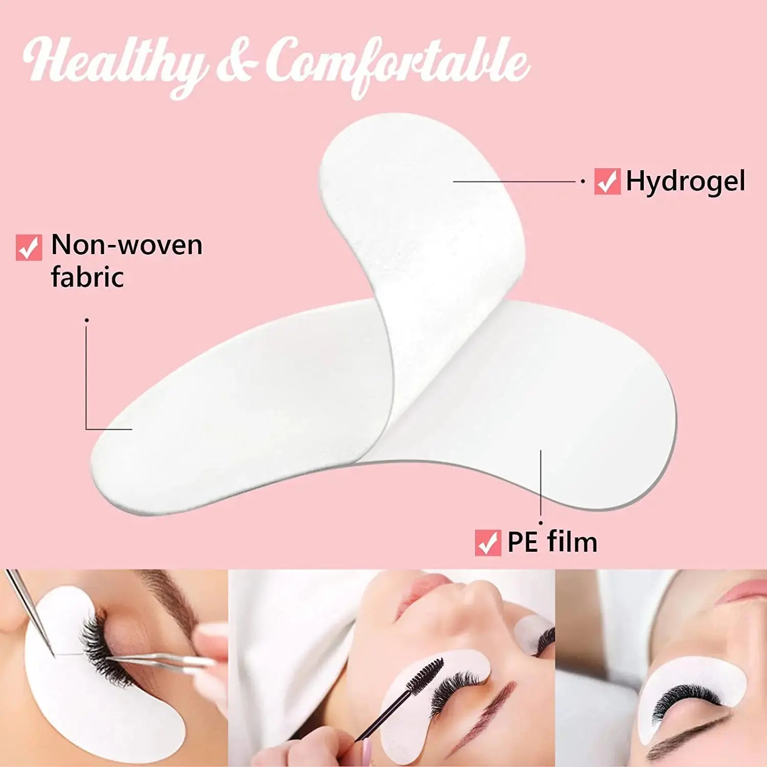 100 Pairs GreenLife Natural Hydrogel Eye Gel Pads - Collagen and Aloe Vera Patches for Under Eyes - Eyelash Extension Kit My Store