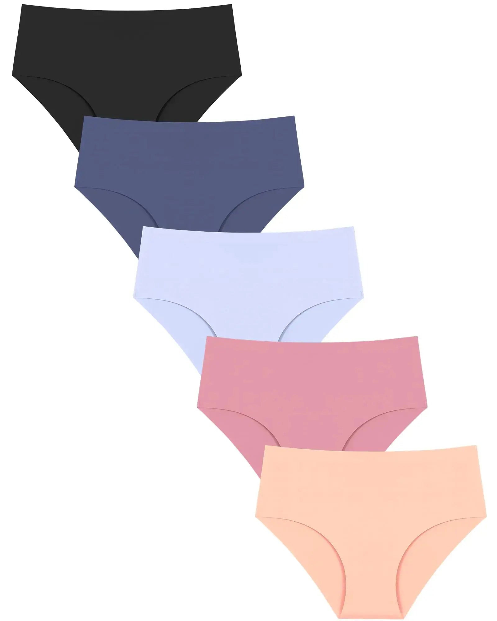 UNDER THE SEA Seamless Underwear for Women Mid Rise Brief Sexy No Show Bikini Panties Womens Cheeky 5 Pack XS-XL… Small Multicolor-b My Store