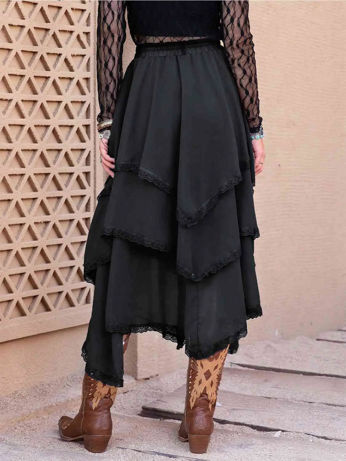 Tasha Tiered Midi Skirt- WEM Support (www.WEM.support)