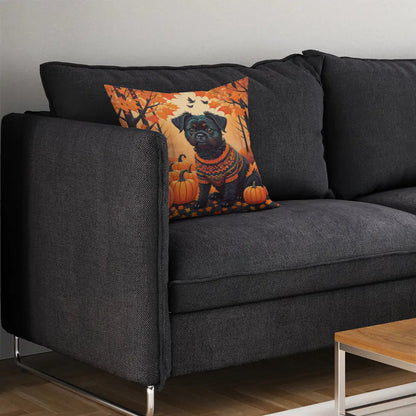 Affenpinscher Fall Throw Pillow WEM Support (www.WEM.support)