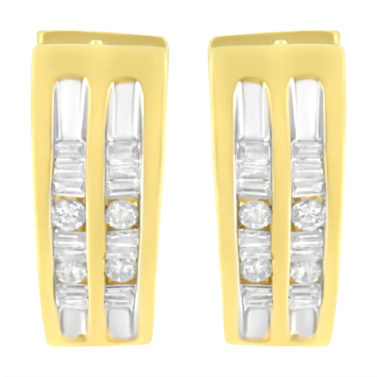 10K Yellow Gold 1/2 cttw Diamond Huggy Heart Hoop Earrings (I-J Clarity, I2-I3 Color) WEM Support (www.WEM.support)