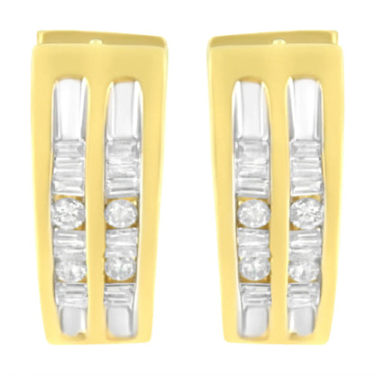10K Yellow Gold 1/2 cttw Diamond Huggy Heart Hoop Earrings (I-J Clarity, I2-I3 Color) WEM Support (www.WEM.support)