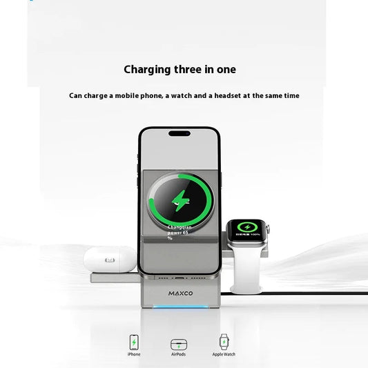 3 in 1 Rotating Wireless Charger WEM Support (www.WEM.support)
