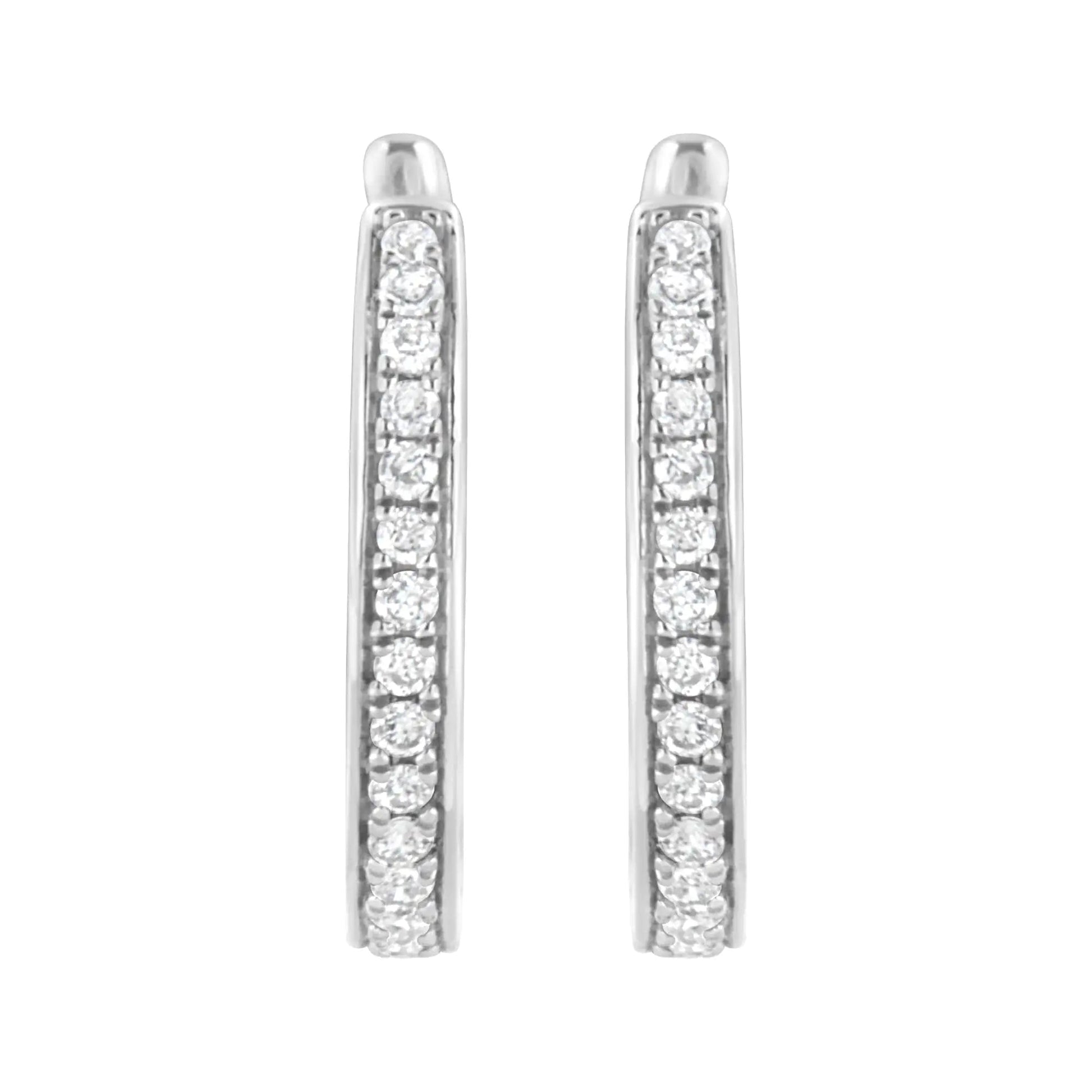 .925 Sterling Silber 1/2 Karat Laborgezüchtete Diamant-Creolen (F-G Farbe, VS2-SI1 Reinheit) WEM Support (www.WEM.support)