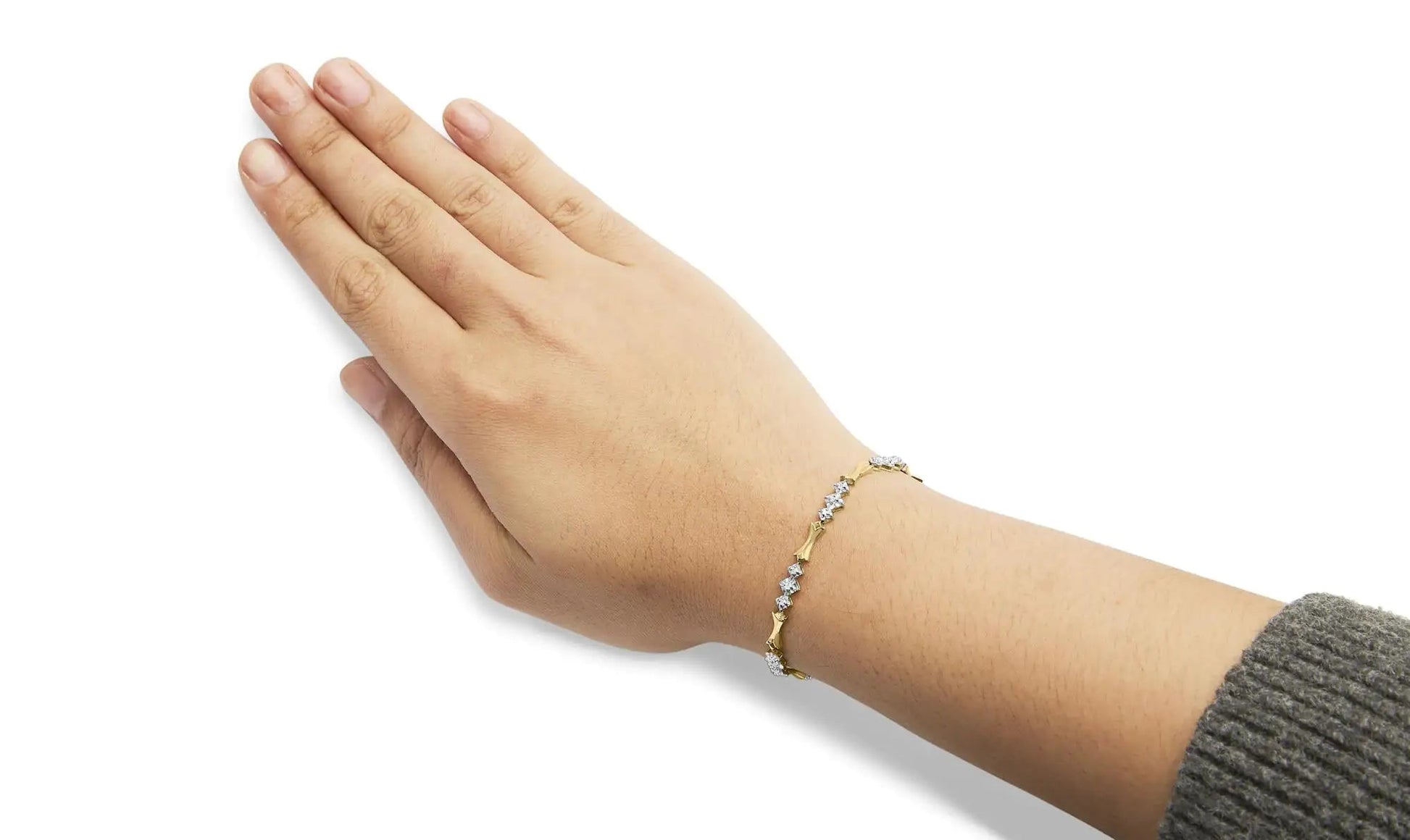 10k Gold 1/3 Cttw Diamond Miracle Set Alternating Bar and Link Bracelet (I-J Color, I1-I2 Clarity) - 7.75" Inches WEM Support (www.WEM.support)