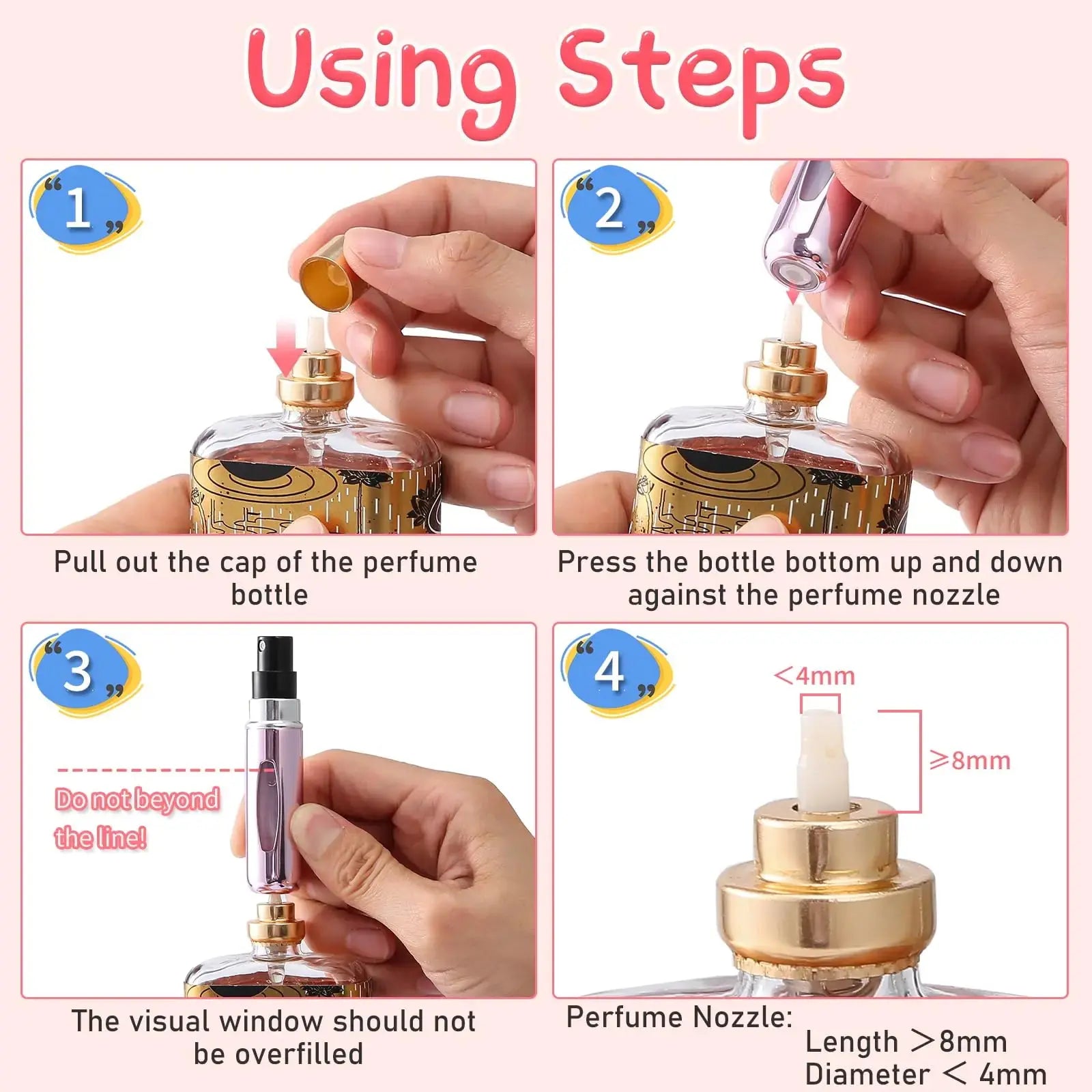 2 pcs Mini Perfume Travel Refillable Bottles-5ml Portable Atomizer Sprayer,Empty Pump Container for Traveling and Outgoing My Store