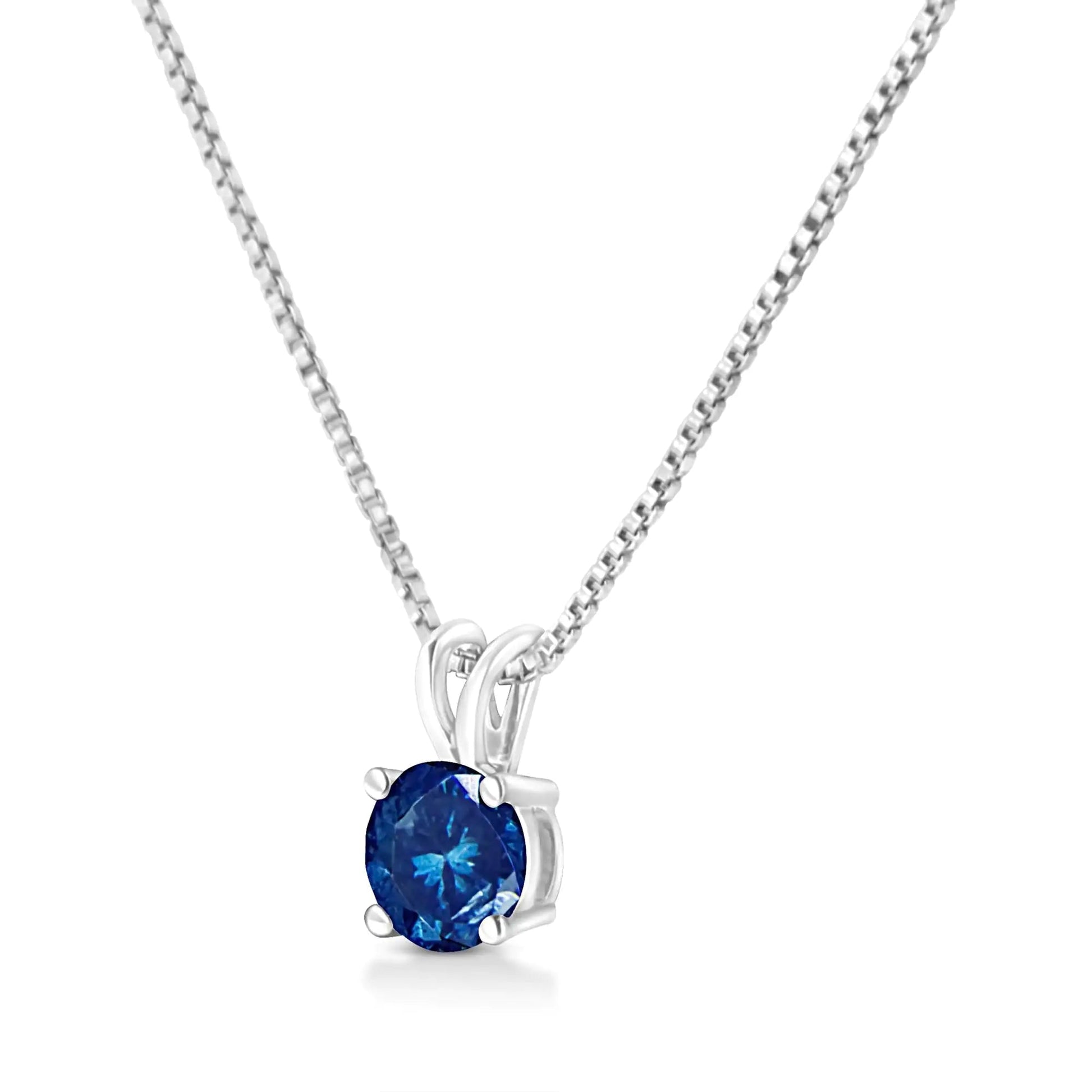 14K Weißgold 1/4 Cttw Rund Brillant Geschliffener Laborgezüchteter Diamant 4-Krappen Solitär Anhänger Halskette WEM Support (www.WEM.support)