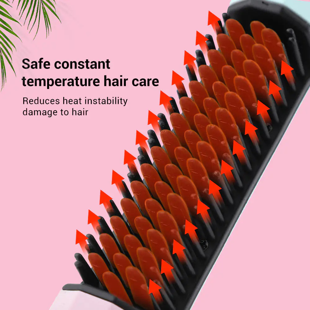 Straightening Comb Rechargeable Hair Wireless Straightener Curler Curling Straighten Dual-purpose Travel Portable USB Charging WEM Support (www.WEM.support)