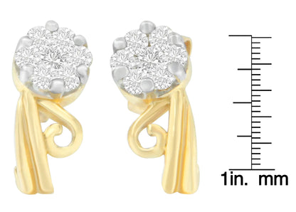 14K Yellow Gold 1/2 cttw Round Cut Diamond Earrings (I-J, SI2-I1) WEM Support (www.WEM.support)