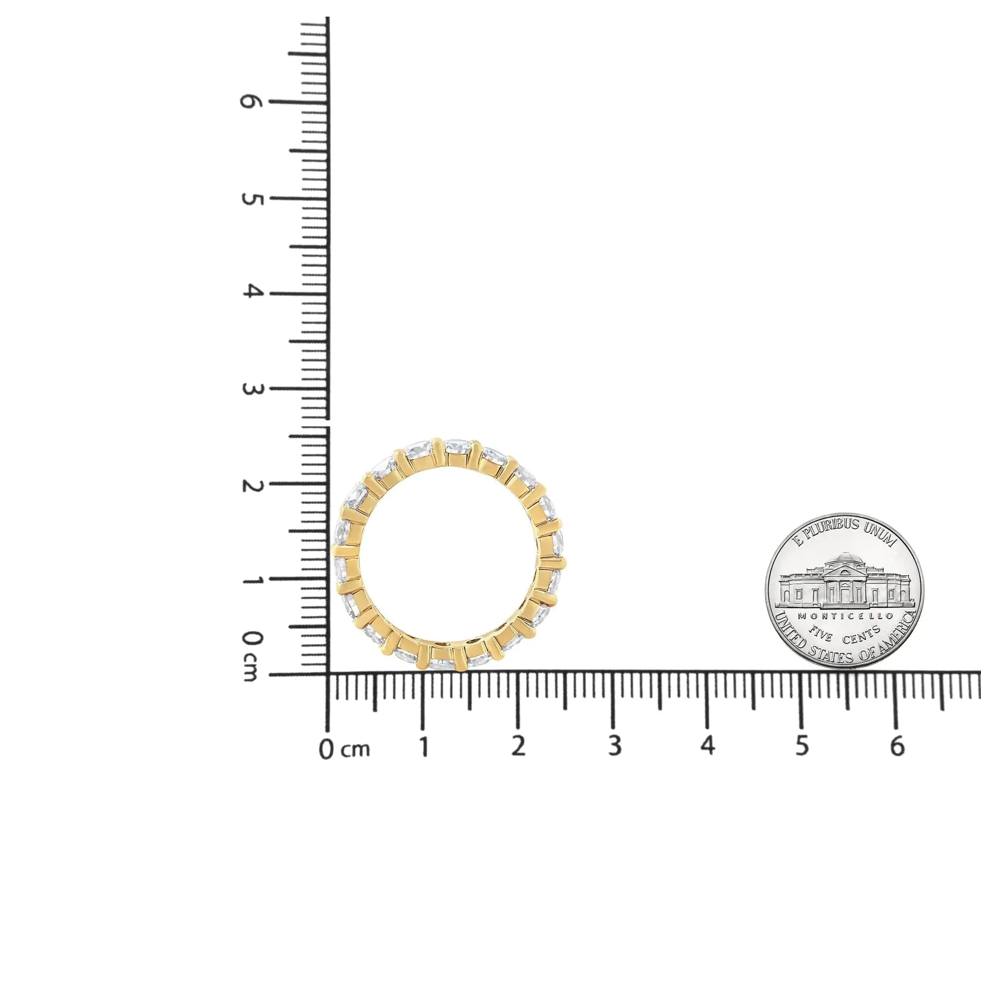 14K Yellow Gold 3.00 Cttw Shared Prong Set Round Cut Diamond Eternity Band (J-K Color, VS1-VS2 Clarity) WEM Support (www.WEM.support)