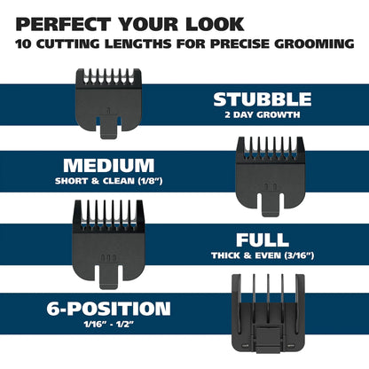 Wahl Groomsman Battery Operated Facial Hair Trimmer for Beard & Mustache Trimming Including Light Detailing and Body Grooming – Model 9906-717V Silver My Store