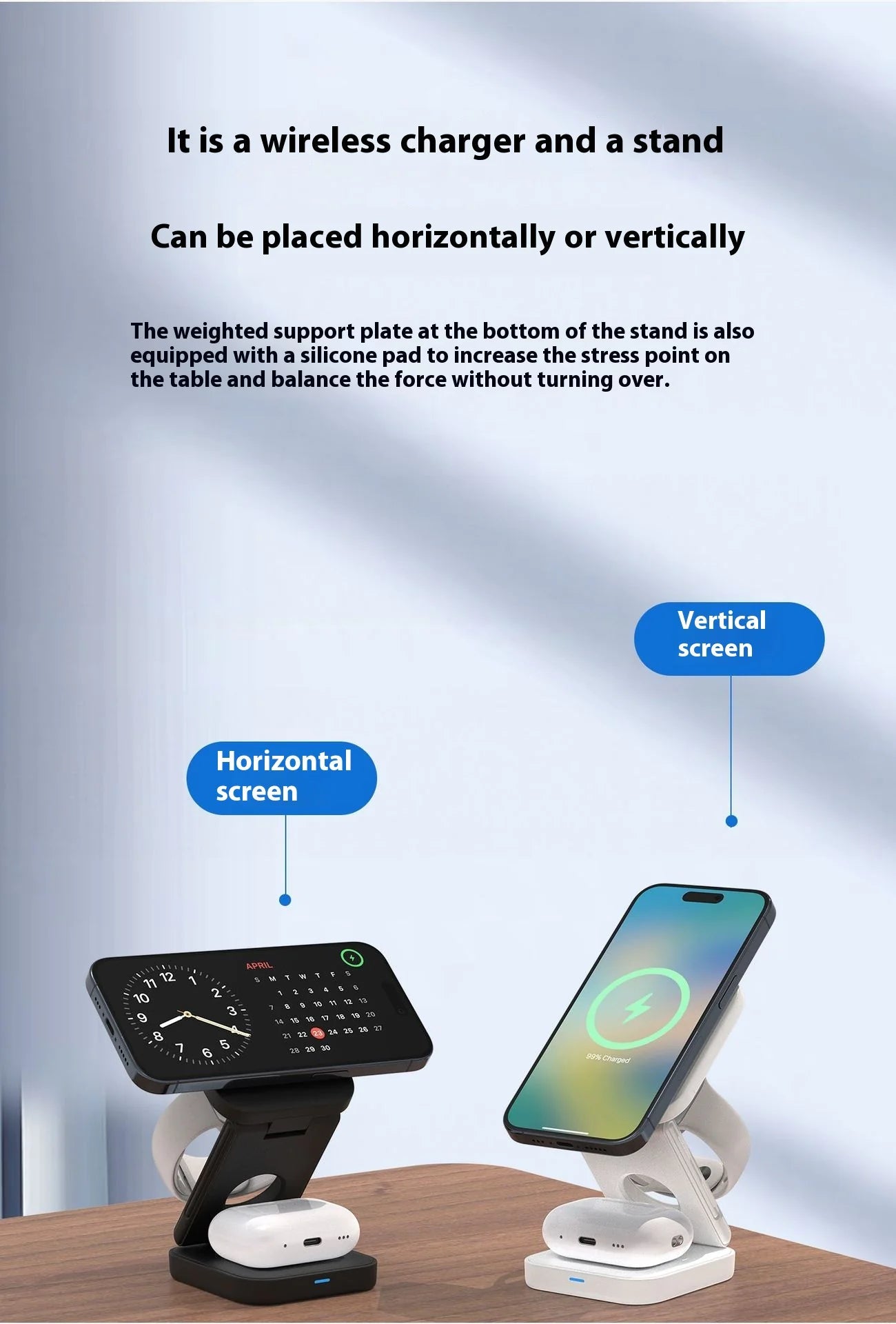 3 IN 1 FOLDABLE WIRELESS CHARGER WEM Support (www.WEM.support)