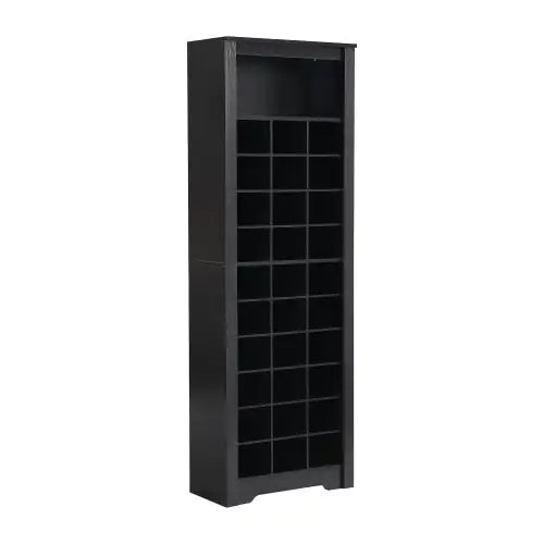 Stylish Design 30 Shoe Cabinet Console, Modern Shoe Cabinet, Multiple Storage Capacity, Self-standing High Cabinet, Suitable For Hallway, Bedroom, Black WEM Support (www.WEM.support)