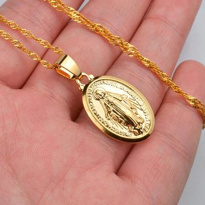 Virgin Mary Pendant Necklace WEM Support (www.WEM.support)