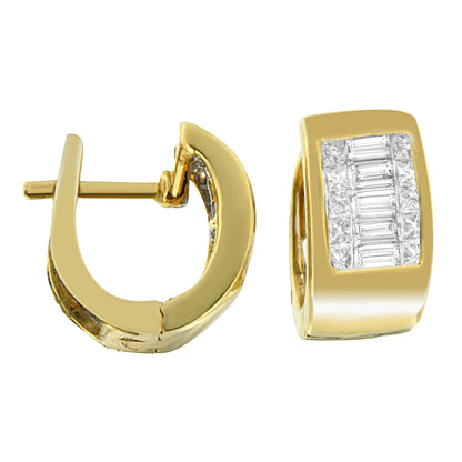 14K Yellow Gold 1/2 cttw Diamond Huggy Earrings (H-I, VS2-SI1) WEM Support (www.WEM.support)