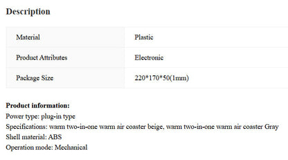 Two-in-one Home Warm Air Blower Desk Thermal Cup Pad WEM Support (www.WEM.support)