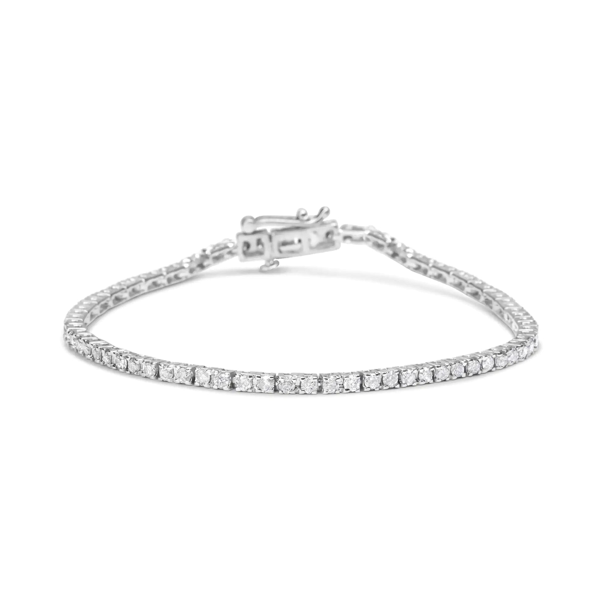 .925 Sterling Silver 2.0 Cttw Diamond Classic Link Tennis Bracelet (I-J Color, I2-I3 Clarity) - 7-1/4" WEM Support (www.WEM.support)