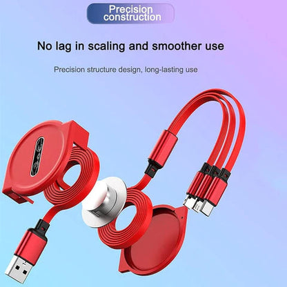 3 in 1 Retractable USB Cable WEM Support (www.WEM.support)