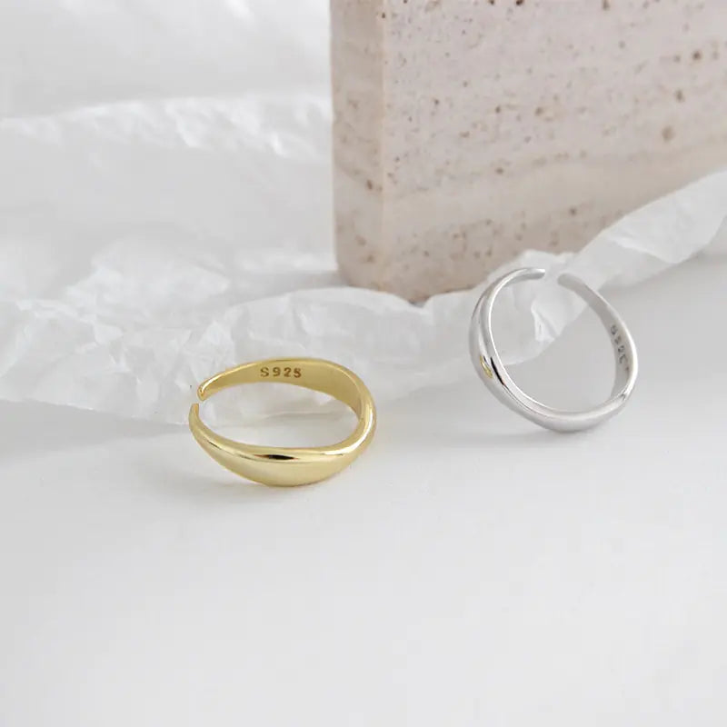 XIYANIKE Silver Color  Irregular Wave Rings WEM Support (www.WEM.support)