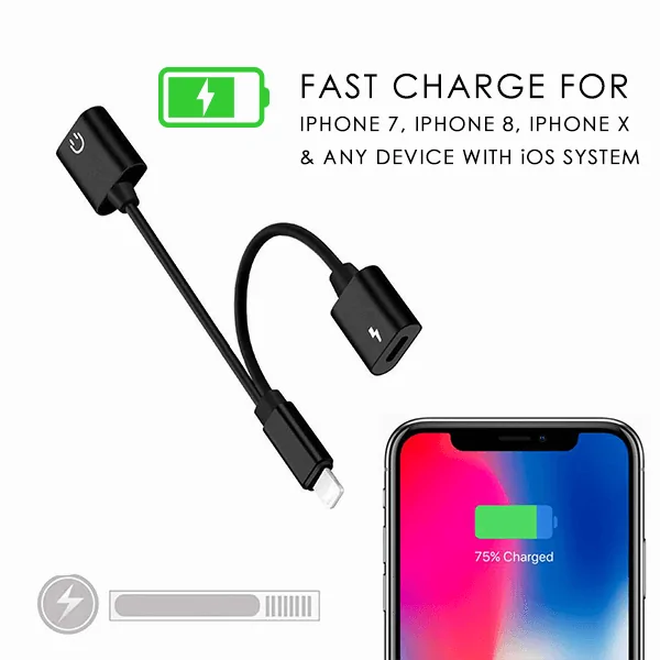 Adaptador Dual de Música e Carregamento WEM Support (www.WEM.support)