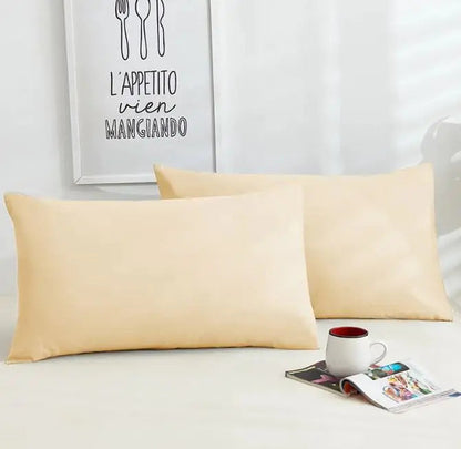 A Pair Of Pure Color Cotton Pillowcases WEM Support (www.WEM.support)