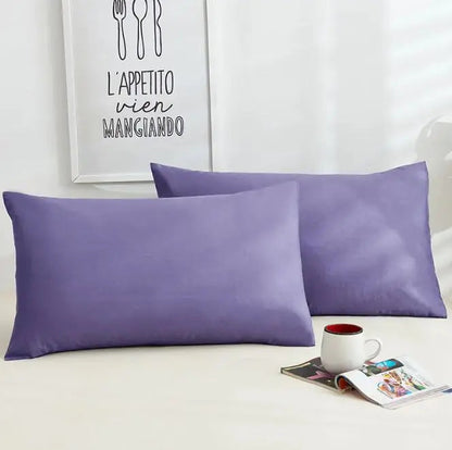 A Pair Of Pure Color Cotton Pillowcases WEM Support (www.WEM.support)