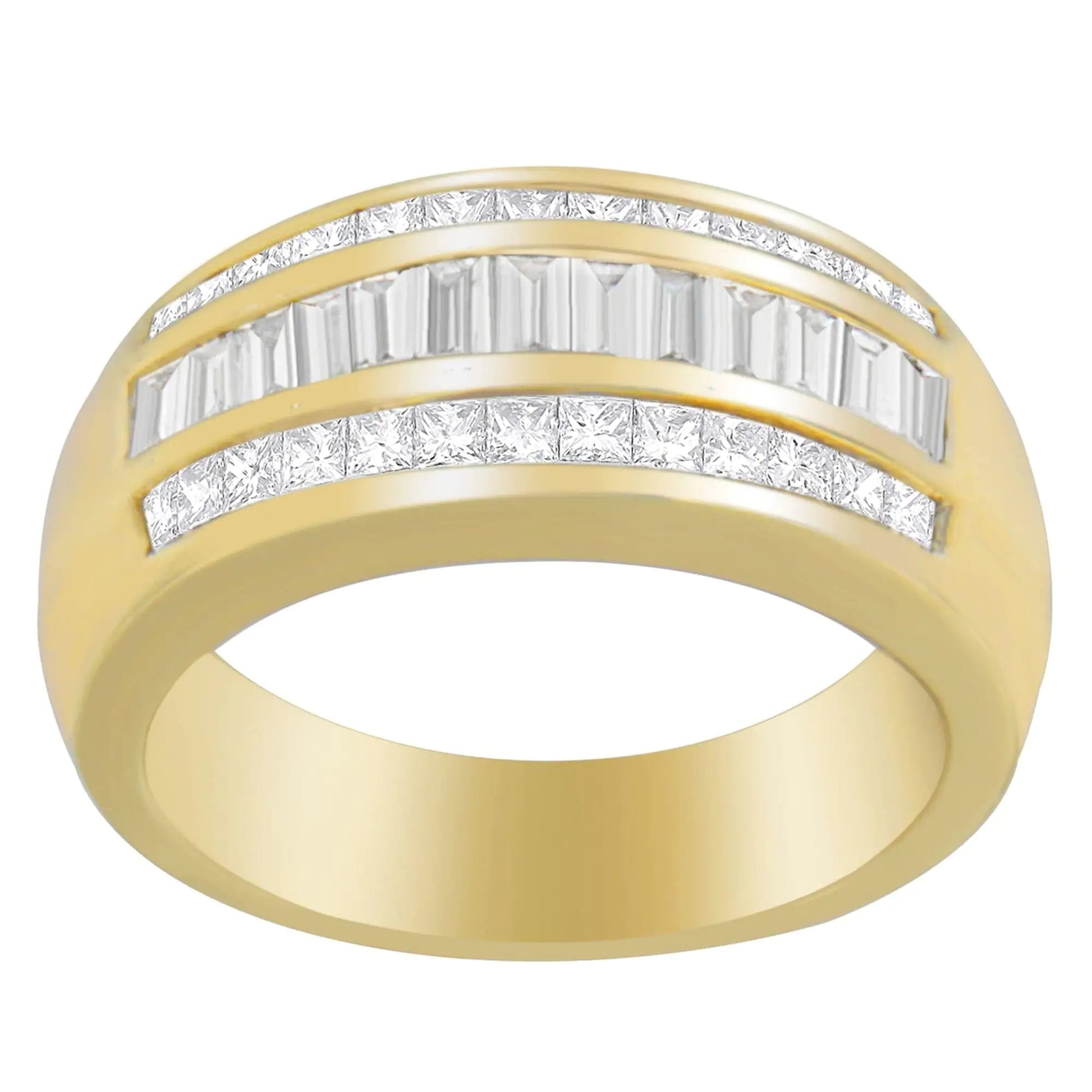 14K Yellow Gold 1ct. TDW Princess and Baguette-Cut Diamond Ring(H-I, SI1-SI2) WEM Support (www.WEM.support)