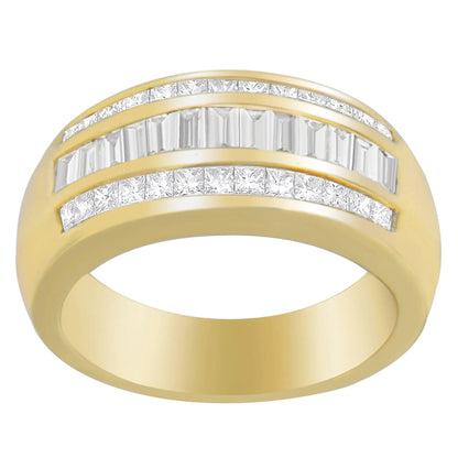 14K Yellow Gold 1ct. TDW Princess and Baguette-Cut Diamond Ring(H-I, SI1-SI2) WEM Support (www.WEM.support)