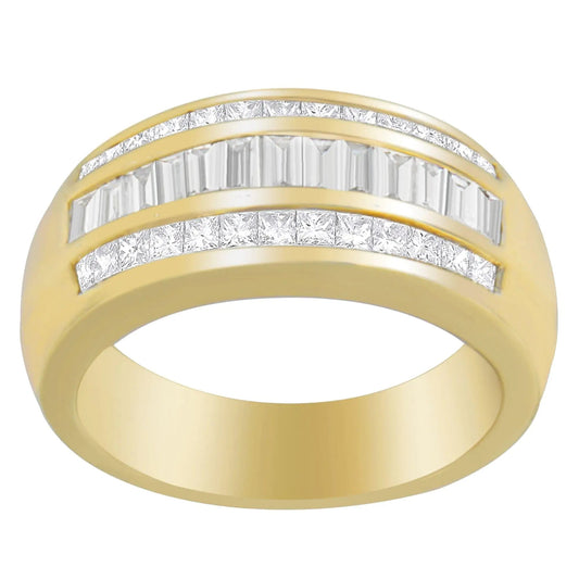 14K Yellow Gold 1ct. TDW Princess and Baguette-Cut Diamond Ring(H-I, SI1-SI2) WEM Support (www.WEM.support)