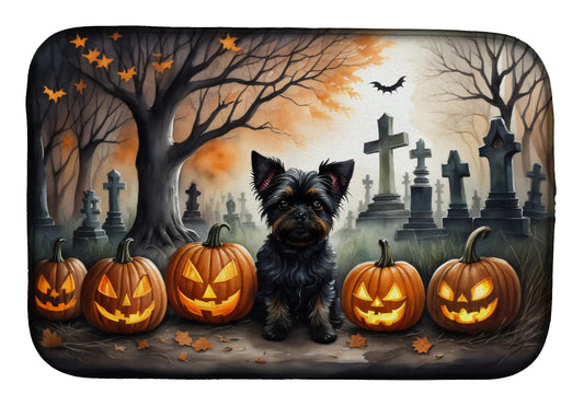 Affenpinscher Spooky Halloween Dish Drying Mat WEM Support (www.WEM.support)