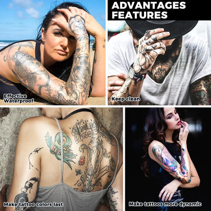 Tattoo Aftercare Waterproof Tattoo Bandages Cover Up Tape, Second Skin Protective, Clear Tattoo Supplies and Equipment 10 Sheets 8x8in 8" x 8" (10 Pack) My Store