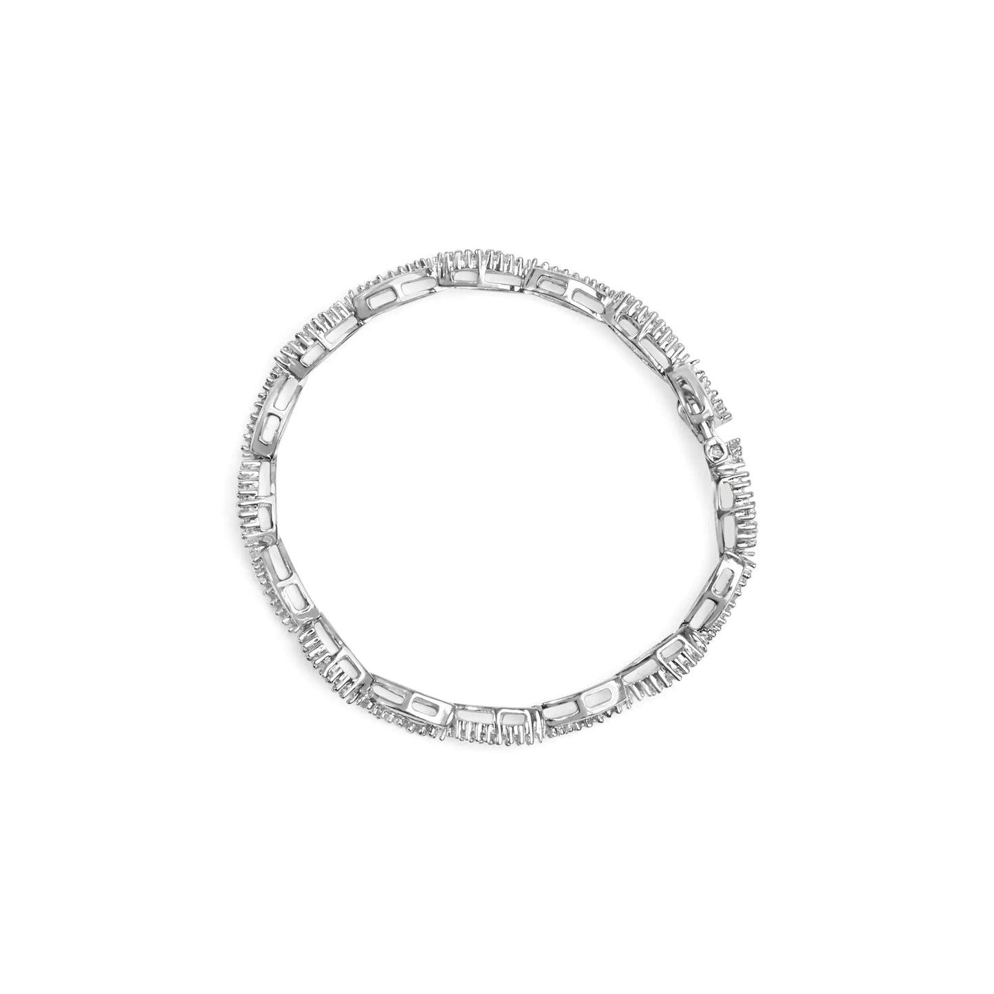 14K White Gold 2.00 Cttw Diamond Swirl and Pear Shape Link Bracelet (I-J Color, I2-I3 Clarity) - 7" WEM Support (www.WEM.support)