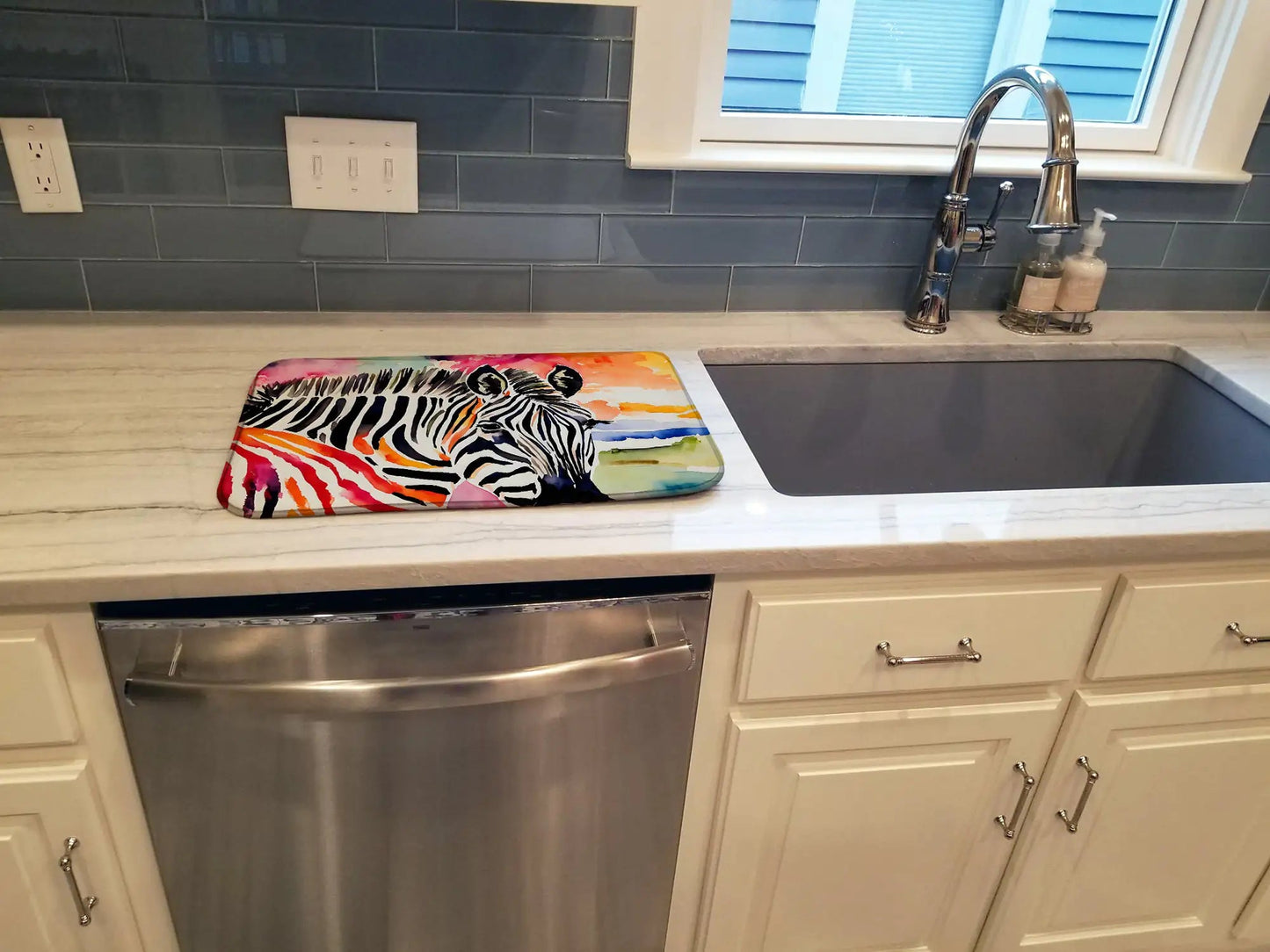 Zebra Dish Drying Mat WEM Support (www.WEM.support)