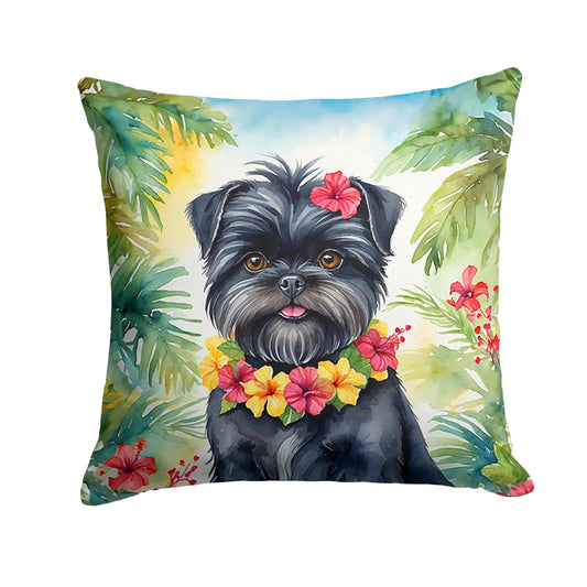 Affenpinscher Luau Throw Pillow WEM Support (www.WEM.support)