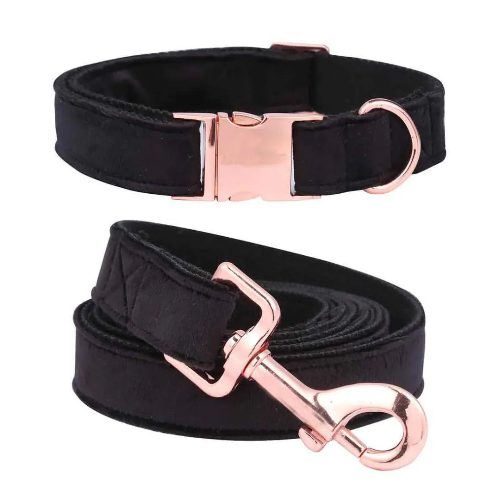 Unique Style Christmas Black Collar and Leash Set for Pets HejK.com Marketplace LLC