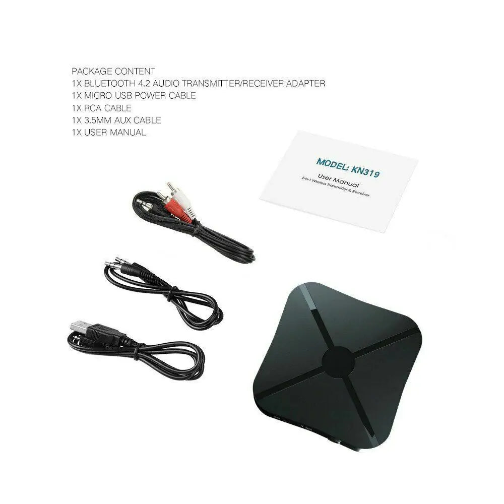 2in1 Bluetooth Transmitter Receiver Wireless Adapter TV Home Stereo A2DP Audio WEM Support (www.WEM.support)