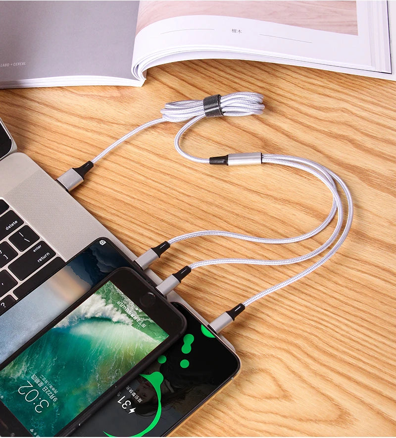 3 In 1 Fast Charging Cable Cord WEM Support (www.WEM.support)