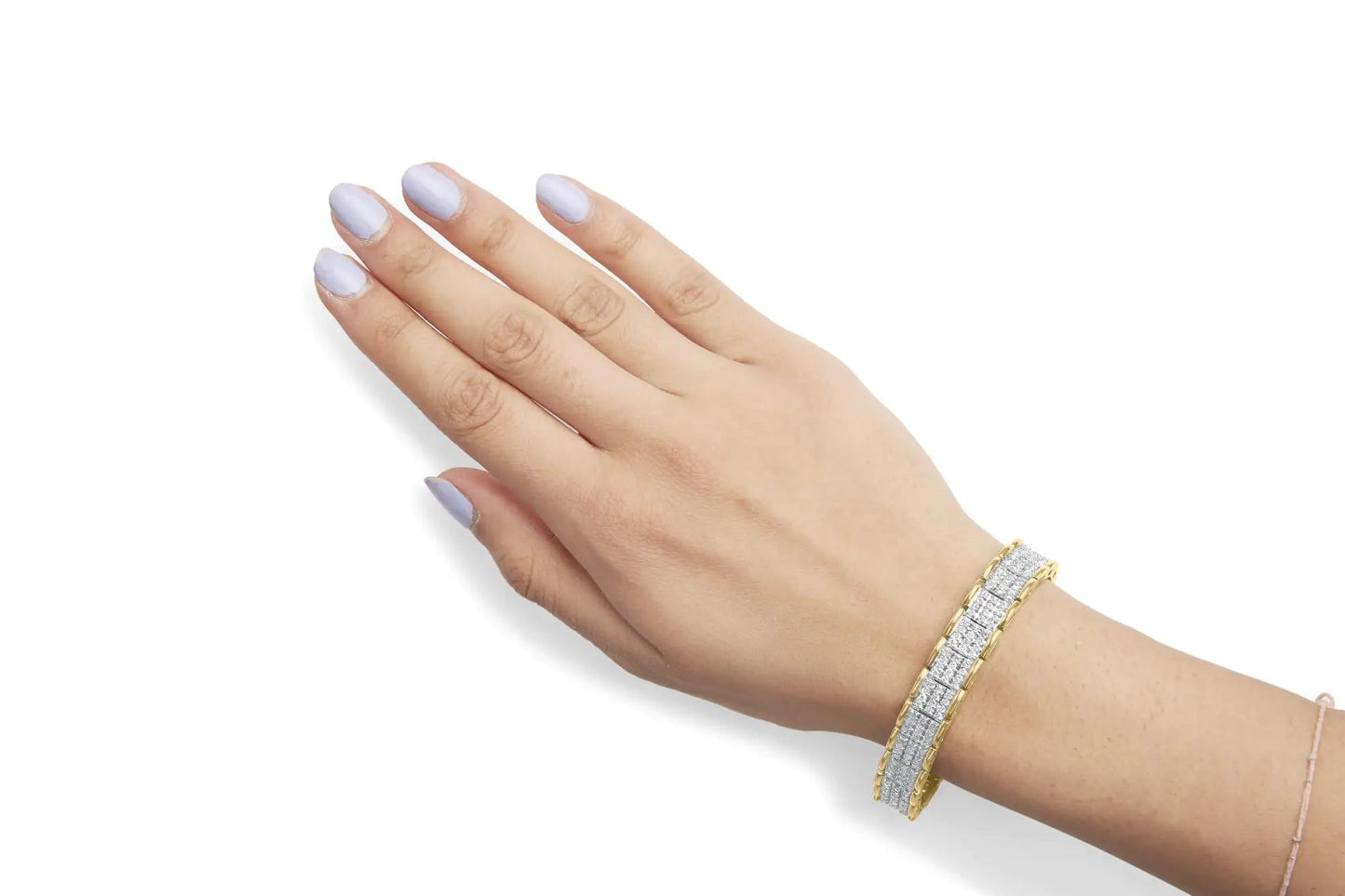 10K Yellow Gold 5.00 Cttw Round-Cut Diamond Link 7" Bracelet (J-K Color, I1-I2 Clarity) WEM Support (www.WEM.support)